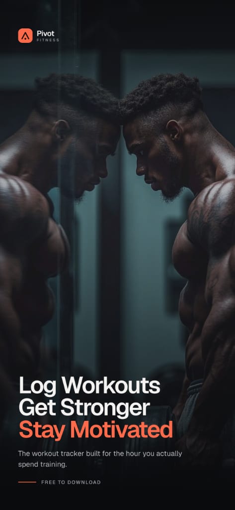 Startbildschirm der Pivot-Fitness-App: Workouts erfassen, stärker werden, motiviert bleiben